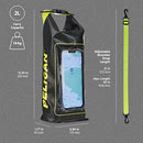 Case-Mate Marine IP68 Waterproof Dry Bag 2L-Roll Top Backpack w/Phone Case/Pouch-Boating & Kayak Accessories-Essentials for Camping Swimming Beach Fishing Rafting Travel-Black/Hi-Vis Yellow