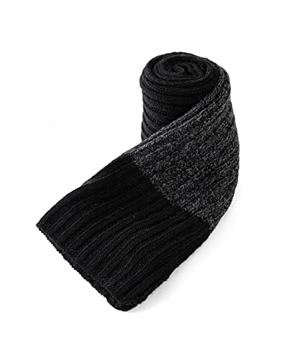 Lallier Winter 3Pcs Men's Wool Hat Scarf Touchscreen Gloves Set, Warm Beanie Skull Cap Scarf Thermal Glove Set for Men, Black, One size