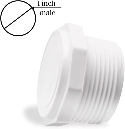 1 Inch PVC Pipe End Cap – Sch 40 MNPT 1 PVC cap – PVC End Cap – 1 Inch Male Threaded Plug - PVC Pipe Cap - PVC Plug Pipe Fitting - PVC Pipe Fittings for Plumbing Water Line