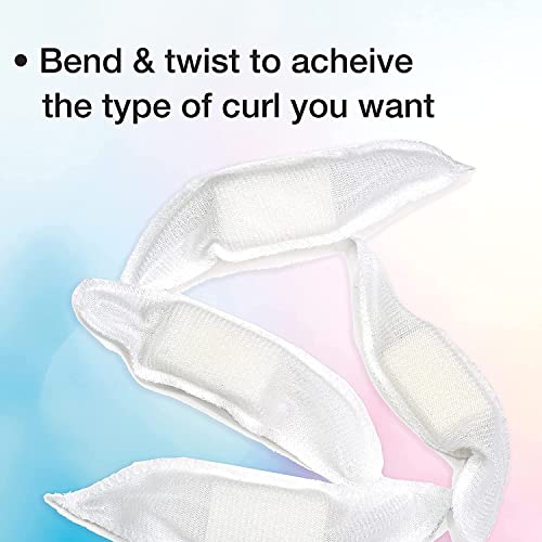 Conair Fabric Hair Curlers to Sleep In, Soft Hair Rollers for Natural Curls, White, 24 Pack