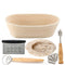 10inch Oval Bread Proofing Basket Set Sourdough Bannetons Fermentation Basket with Dough Scraper Dough Whisk Cloth Liner