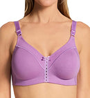 Bali Double Support Wireless Bra, Full-Coverage Wirefree T-Shirt Bra, Comfortable Cotton Wirefree Bra, Our Best Everyday Bra, Tinted Lavender, 40D