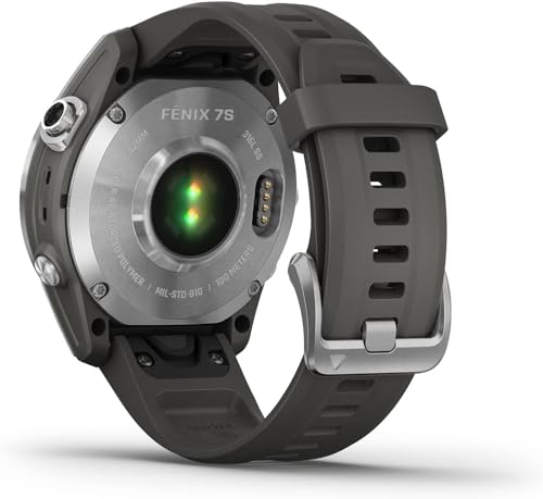 Garmin Fenix 7S, Silver with Graphite Band, Multisport GPS Watch