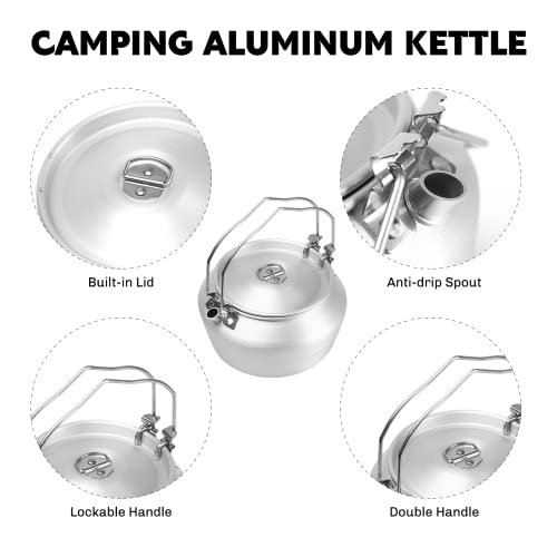 Fire Maple Niumbus 1.2L Camping Kettle Camp Tea Coffee Pot | 1.2L Aluminum Outdoor Hiking Water Boiler | Portable Teapot Lightweight with Foldable Handle for Bushcraft