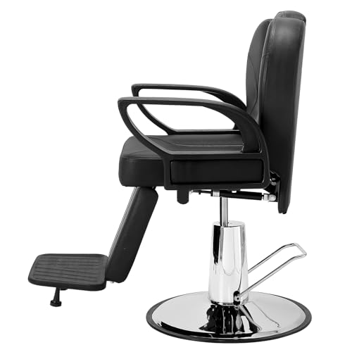 VEVOR Salon Chair, Hydraulic Recliner Barber Chair for Hair Stylist, 360 Degrees Swivel 90°-130° Reclining Salon Chair for Beauty Spa Shampoo, Max Load Weight 330 lbs, Black