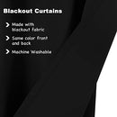 Smarcute Blackout Curtains Thermal Insulated Grommet Window Drapes Eyelet Curtains for Bedroom/Living Room Set of 2 Panels,Each W132cm x D213cm,Jet Black