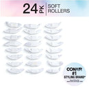 Conair Fabric Hair Curlers to Sleep In, Soft Hair Rollers for Natural Curls, White, 24 Pack