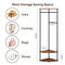 ZERDER Coat Rack Freestanding, Corner Hall Tree Clothes Rack, Coat Hanger Stand with Movable Hooks for Clothes, Hat, Bag, Rustic Brown ZER-009Br