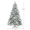 Costway 1.8m Christmas Tree with Pine Needles, Hinged Xmas Tree with 850 PE PVC Branch Tips, 250 LED Lights & 34 Pine Cones, Flocked Decoration Tree, 8 Lighting Modes, Includes a Pair of Gloves