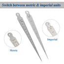 Bestgle Taper Gauge, 1-15mm Stainless Steel Tapered Gauge Depth Welding Test Spark Plug Gap Ruler Hole Depth Inspection Tool Inch & Metric Tapering Measurement