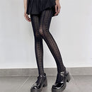 Women's Fishnet Knitted Tights Patterned Stockings Transparent Pantyhose Sexy High-Waist Lace Leggings