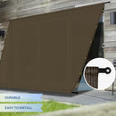 E&K Sunrise Outdoor Shade Canopy Cover Screen with Grommets Weighted Rods 10’x16’ for Pergola Porch Patio Deck Shade Cloth Sun Shade Panel 95% UV Block Brown