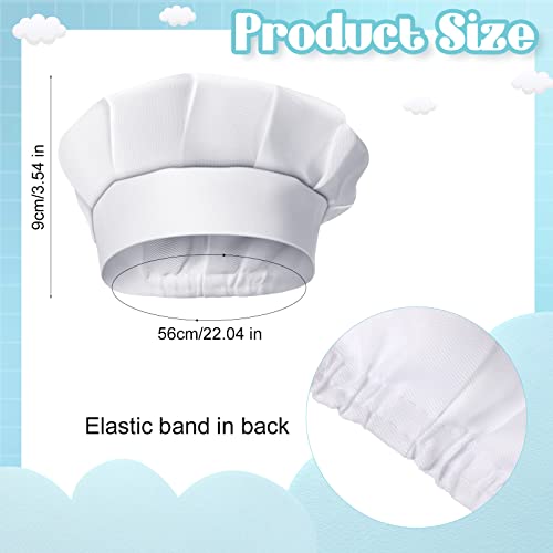 12 Pieces Kids Chef Hat Toddler Chef Hat Elastic Children Chef Hats for Kids Home Kitchen Baking Pizza Party Favors (White)