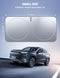 Lamicall Car Windshield Sun Shade - [4 Layers Nano Coating][240T Polyester] Foldable Front Window Sunshade, UV Block, Auto Interior Protection, 57"x29" Windshield Cover for Compact Sedan, SUV