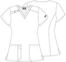 Dickies EDS Women Scrubs Top V-Neck Print DK616, Camo's Abloom, X-Large