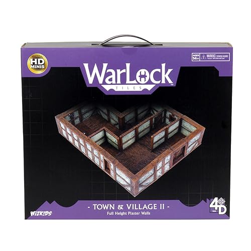 WizKids WarLock Tiles Miniatures - Town and Village II Full Height Plaster Walls