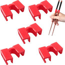 5 Pieces Reusable Chopstick Helpers Training Chopsticks for Many age, Beginner, Trainers or Learner, Red