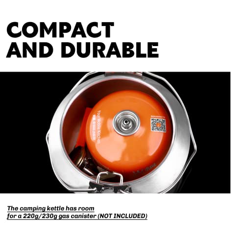 Fire Maple Niumbus 1.2L Camping Kettle Camp Tea Coffee Pot | 1.2L Aluminum Outdoor Hiking Water Boiler | Portable Teapot Lightweight with Foldable Handle for Bushcraft