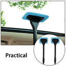ZCPingNiao Car Windscreen Cleaner 2 Reusable and Washable Microfiber Pads, Windshield Cleaning Tool with Detachable Handle Auto Inside Glass Wiper for Fog & Moisture Removal (Random Color