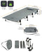 iClimb Super Easy Assemble Folding Cot Ultralight Compact Heavy Duty with Carry Bag for Adults Camping Backpacking (Grey)