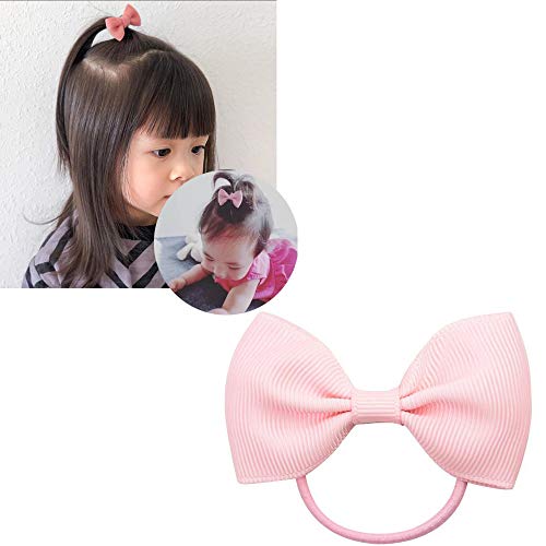 20 Pcs Hair Bow Tiny Hair Bows with Elastic Loop Ponytail Ties Pony Tail Holder Accessories for Infants Toddlers Girls Kids