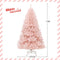 Costway 1.8M Pink Christmas Tree, Artificial Hinged Christmas Tree w/ 617 Tips, Premium Soft PVC Needles, Sturdy Metal Stand, Quick Set Up & Easy Storage, Ideal for Home, Office and Shops