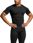TSLA Men's Cool Dry Short Sleeve Compression Shirts, Athletic Workout Shirt, Active Sports Base Layer T-Shirts TM-MUB20-BLK_Medium