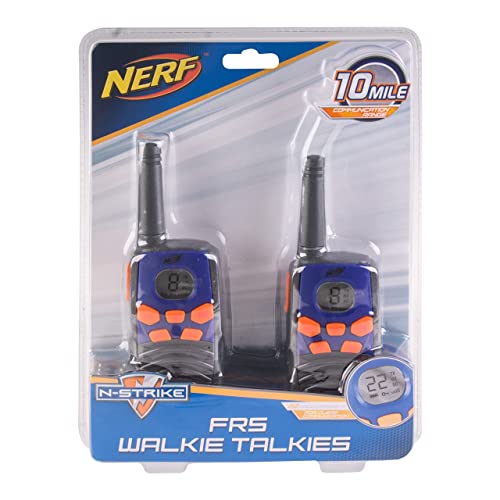 NERF 10 Mile Walkie Talkies Set 37756 | Delivers Transmission with 10 Mile Communication Range, Flexible Safety Antenna & Morse Code with On/Off Switch (Orange & Black)