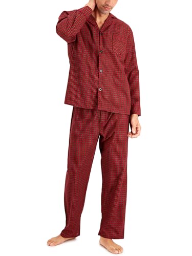 Hanes Woven Plain-Weave Pajama Set, Red Plaid, X-Large