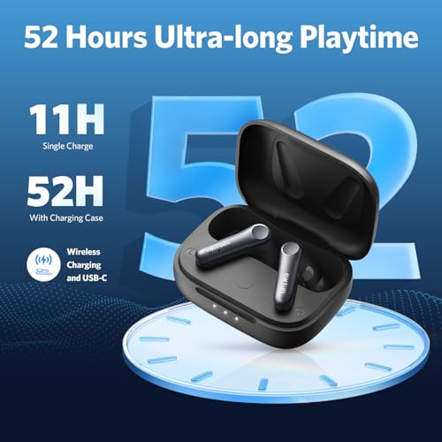 [2024 VGP Winner]EarFun Air Pro 4 Adaptive Hybrid Noise Cancelling Wireless Earbuds Bluetooth,Qualcomm Snapdragon Sound, aptX™ Lossless,6 Mics AI cVc Call,LDAC Hi-Res Audio, 52H Playtime, BT5.4, Black