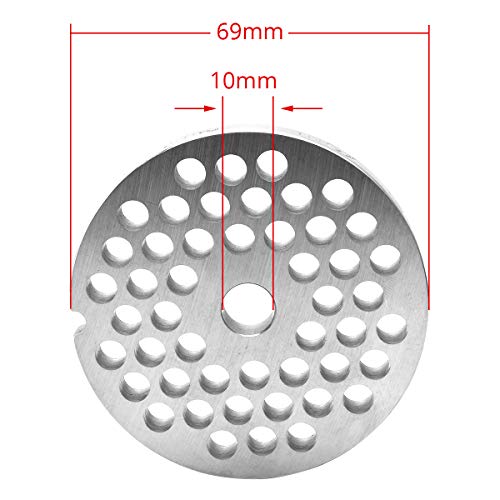 #12 Stainless Steel Meat Grinder Plate Discs Blades for Kitchenaid Mixer FGA Food Chopper and Hobart, LEM, Cabelas, Weston, MTN Meat Grinders