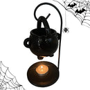 Oil Burner,Hanging Cauldron Pagan Oil Burner with Handle,Ceramic Cauldron Wax Melt Burner,Witches Witchcraft Aroma Diffuser Candle Tealight,Fragrance Ornament for Home Decor