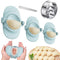 7Pcs Dumpling Maker Reusable Dumpling Press Mold with 3 Dough Cutter and 1 Spoon 304 Stainless Steel Dumpling Maker for Dumpling (Blue)