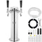 VEVOR Dual Taps Draft Beer Tower Dispenser, Stainless Steel Keg Beer Tower, Kegerator Tower Kit with Pre-Assembled Tubing and Self-Closing Faucet Shanks for Party, Bar, Pub, Restaurant