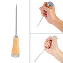 Ice Pick Crusher, Ice Pick Awl, Easy to Carry Secure Hold Stainless Steel Reduce Slips Wooden Handle for Picnics Bars Camping Kitchens