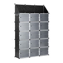 60 Pairs Stackable Shoe Storage Box Organiser Cube DIY Shoe Cabinet Rack Shelf 30 Tier Black