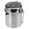 Lixada Camping Cooking Kettle 1L Stainless Steel Pot with Foldable Handle and Dual Use Cover Portable for Hiking Backpacking Picnic