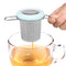 Fenshine Tea Infuser Stainless Steel Tea Strainer Folding Handle Tea Filter Extra Fine Mesh Strainer Brewing Basket with Lid for Loose Leaf Tea (Light Blue) …