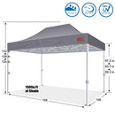 MASTERCANOPY Premium Heavy Duty Pop Up Commercial Instant Canopy Tent (10x15, Gray)