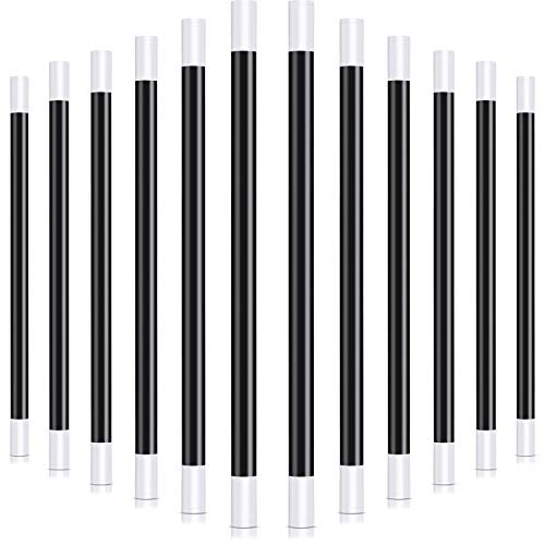 Gejoy 12 Packs 10 Inches Plastic Magic Wand Black and White Spell Casting Stick for Magician Costume