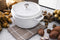 STAUB Cast Iron Dutch Oven 4-qt Round Cocotte, Made in France, Serves 3-4, White