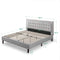 Zinus Dachelle King Bed Frame Furniture - Upholstered Fabric Tufted Headboard - Light Grey