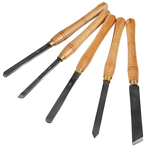 Mophorn Woodworking 8 Pcs Lathe Chisel, Wood Lathe Chisel Cutting Carving HSS Steel, Wood Turning Tools for Hardwood, One Free Chisel (Wooden Storage Case)