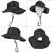 AutoWT Sun Hat for Women, UPF 50 + UV Protection Wide Brim Bucket Hat Adjustable Cap for Summer Fishing, Hiking, Camping, Garden, Farming, Outdoor Exercise (Black)