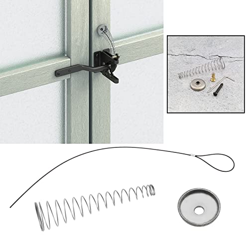 ECSiNG 1 Set Self Locking Gate Gravity Latch Gravity Self Closing Latch Self-locking Latch with Adjustable Gate Latch Cable Pull Accessories for Wooden Doors Vinyl Doors