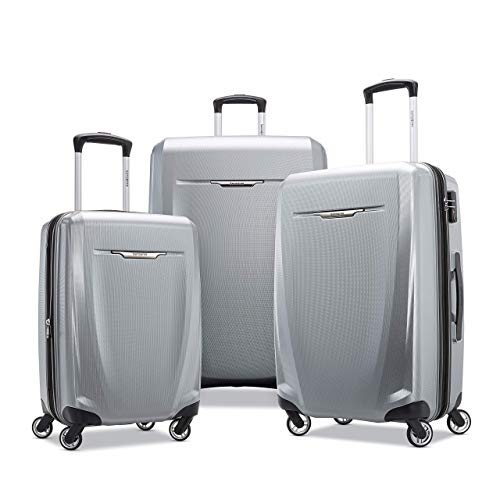 Samsonite Winfield 3 DLX Hardside Luggage with Spinner Wheels, Silver, 3-Piece Set (20/25/28), Winfield 3 DLX Hardside Expandable Luggage with Spinners