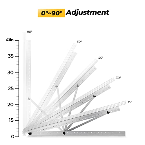 BougeRV 41in Adjustable Solar Panel Tilt Mount Brackets with Foldable Tilt Legs, Solar Panel Mounting Support up to 180 200 300 Watt Solar Panel for Roof, RV, Boat, and Off-Grid