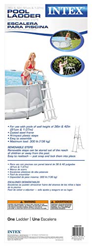 Intex 28075E Deluxe Pool Ladder with Removable Steps for Intex Pools with Wall Height of 42 Inch