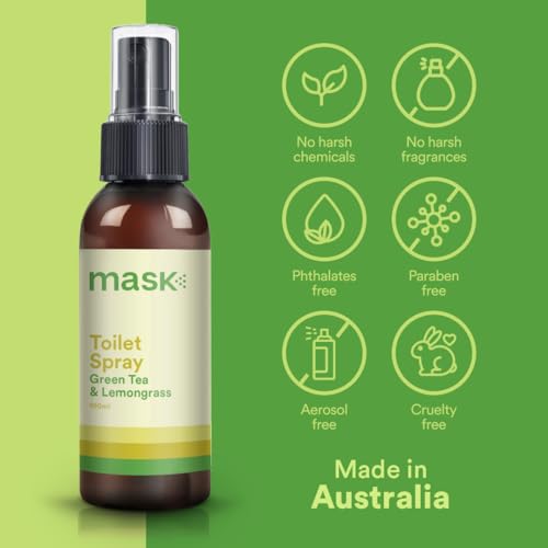 Mask - Toilet Odour Eliminator Spray, Non-Aerosol Odour Neutraliser Spray, Travel Size - Traps Odours Before You Go, Toilet Deodoriser, 100ml, Mix Pack of 3