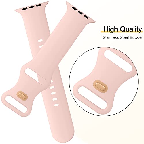 [4 Pack]Silicone Bands for Apple Watch Bands 38mm 40mm 41mm 42mm Women Men, Soft Adjustable Comfortable Replacement Sport Strap Women Men for iWatch Series 10/9/8/7/SE/6/5/4/3/2/1